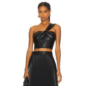 💥CHIC & SEXY!💥MILLY Front Twist One-Shoulder Cropped Top in Black